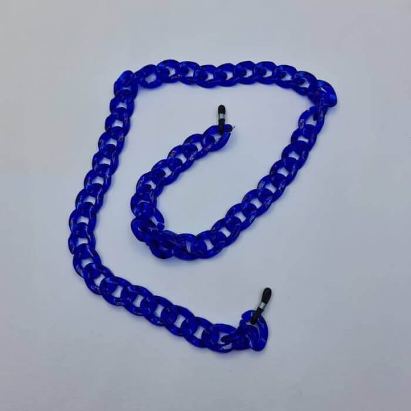 عکس از بند عینک آبی رنگ پلاستیکی با حلقه درشت مدل 9915645