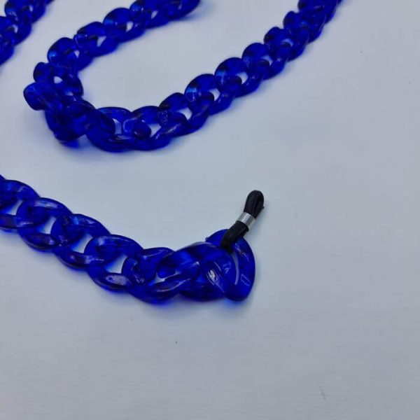 عکس از بند عینک آبی رنگ پلاستیکی با حلقه درشت مدل 9915645