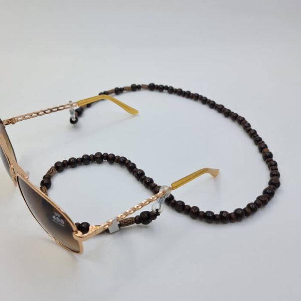 عکس از بند عینک چوبی با رنگ قهوه ای مدل 991531