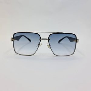 عکس از عینک آفتابی میباخ فریم لس نقره ای و دسته مشکی و عدسی آبی سایه روشن مدل 22036
