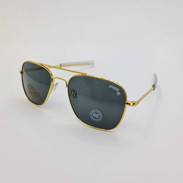 عکس از عینک آفتابی برند راندلف randolph با فریم طلایی و عدسی دودی شیشه ای مدل 5-1-2