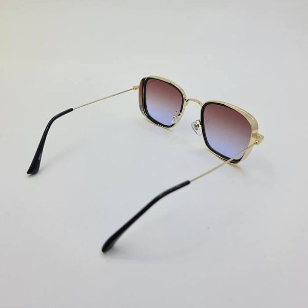 عکس از عینک آفتابی با فریم طلایی رنگ فلزی و لنز قهوه ای سایه روشن برند دیتیای ditiai مدل 9537