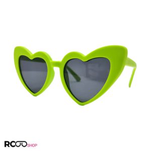 عکس از عینک آفتابی بچه گانه ژله ای پلاریزه با فریم قلبی و سبز مدل 052