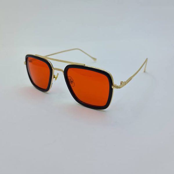 Red lens and gold black square frame police brand night view eyewear model 58157 re 7
