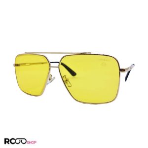 عکس از عینک دید در شب با لنز زرد و فریم طلایی برند میباخ maybach مدل n2001