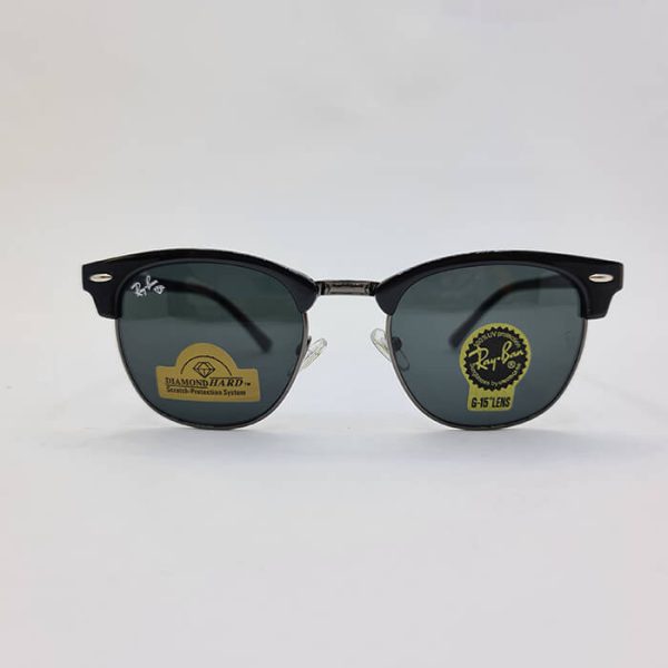 عکس از عینک آفتابی با عدسی شیشه ای و فریم مشکی کلاب مستر مدل 3016