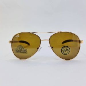 عکس از عینک افتابی خلبانی ریبن با فریم طلایی و عدسی AR و رنگ زیتونی مدل RB8329
