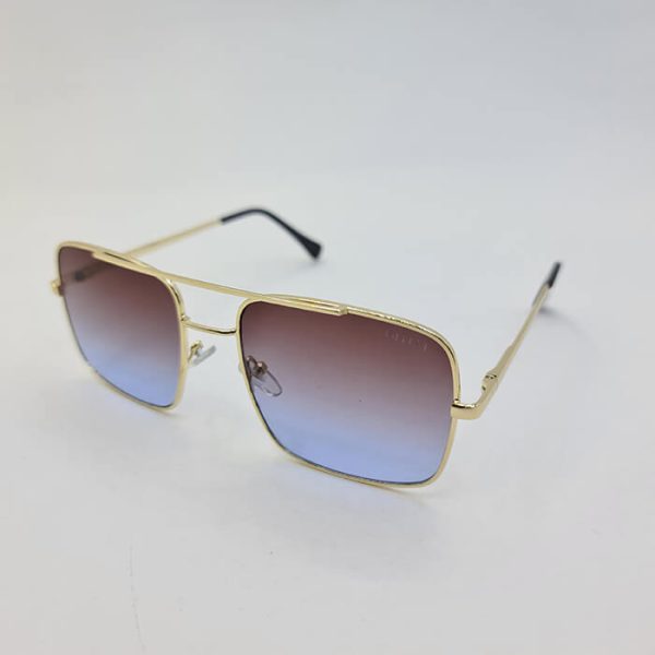 عکس از عینک آفتابی ditiai با فریم مربعی و طلایی و لنز قهوه ای و دسته فنری مدل 1003