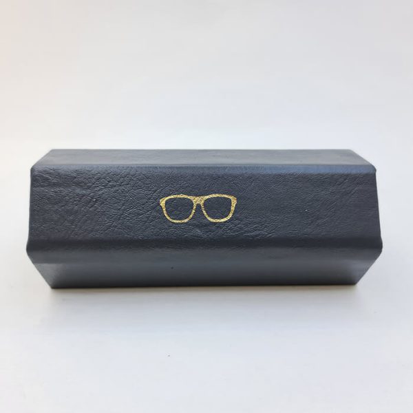 عکس از قاب عینک 6 ضلعی از جنس چرم و رنگ طوسی مدل 991656
