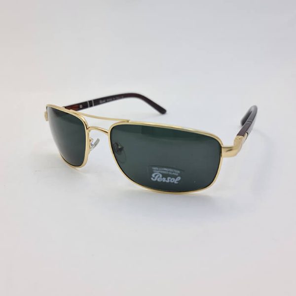 عکس از عینک آفتابی مستطیلی persol با عدسی شیشه ای و سبز رنگ و آنتی رفلکس مدل p05006
