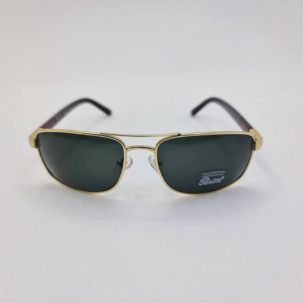 عکس از عینک آفتابی مستطیلی persol با عدسی شیشه ای و سبز رنگ و آنتی رفلکس مدل p05006