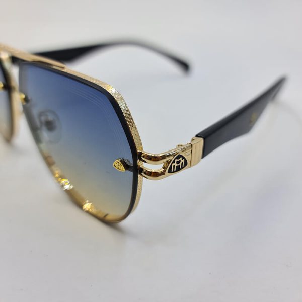 عکس از عینک آفتابی خلبانی میباخ با فریم طلایی و عدسی دو رنگ مدل 61070