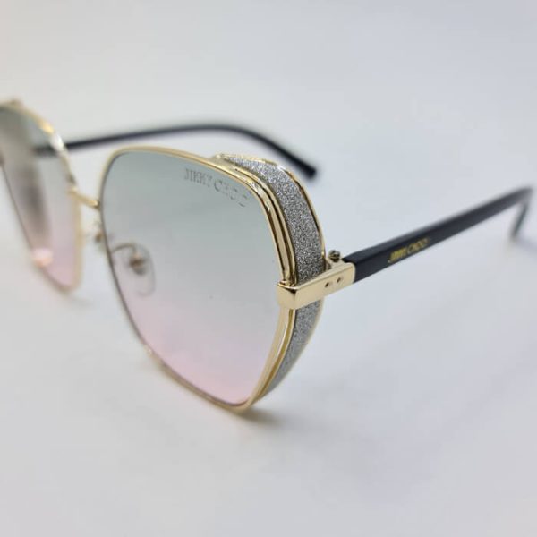 عکس از عینک جیمی چو با عدسی دو رنگ و فریم شاین دار مدل 28011
