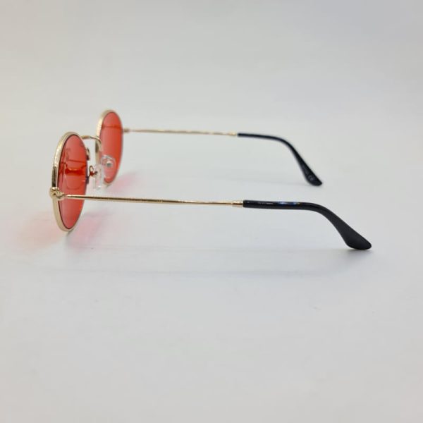 عکس از عینک شب بیضی شکل با فریم طلایی و عدسی قرمز دیتیای مدل 3612