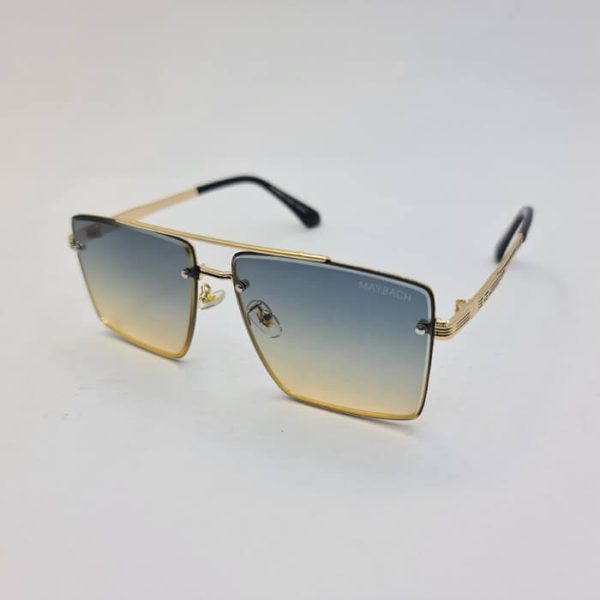 عکس از عینک آفتابی میباخ با فریم طلایی و عدسی مربعی دو رنگ مدل 10473