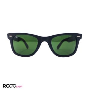 عکس از عینک آفتابی ریبن با فریم مشکی مات و لنز سبز مدل rb2140-901