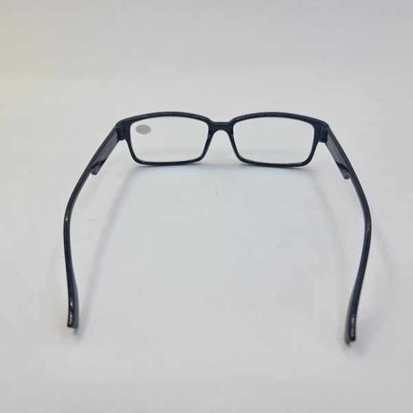 عکس از عینک مطالعه با نمره +2. 50 با فریم مشکی براق و مستطیلی مدل ch1502