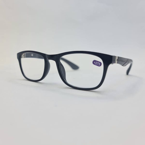 عکس از عینک مطالعه با نمره +2. 75 با فریم مشکی و دسته فنری مدل mr9840