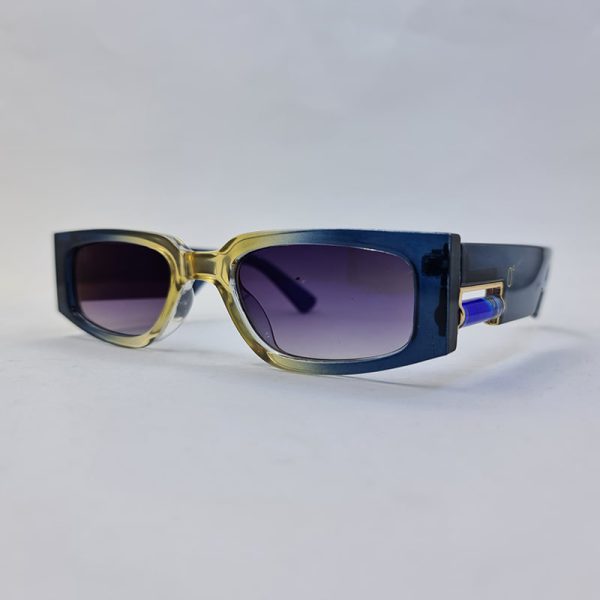 عکس از عینک آفتابی تراز دار با دسته پهن و دو رنگ آبی و زرد heron preston مدل 21090