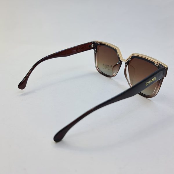 عکس از عینک آفتابی پلاریزه شنل با فریم و دسته قهوه ای رنگ مدل p6809