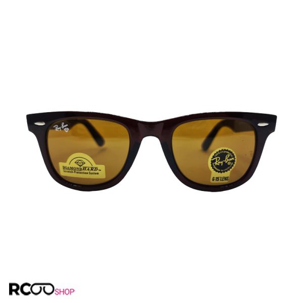 عکس از عینک آفتابی ray-ban لنز شیشه ای قهوه ای با فریم قهوه ای براق مدل rb2140-884