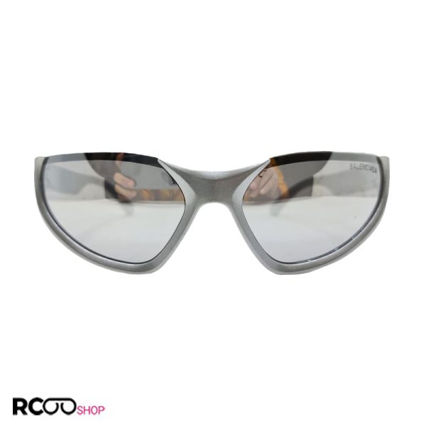 عکس از عینک آفتابی بالینسیاگا با فریم نقره ای و عدسی آینه ای مدل 10045