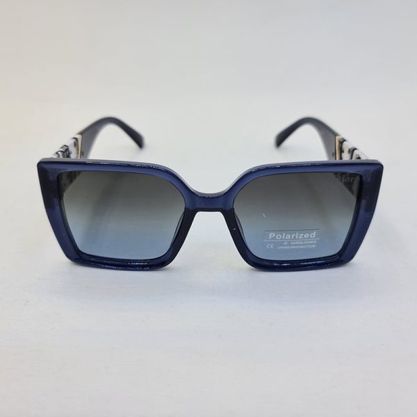 عکس از عینک آفتابی پلاریزه dior با دسته طرح دار و فریم آبی کبود مدل p6818
