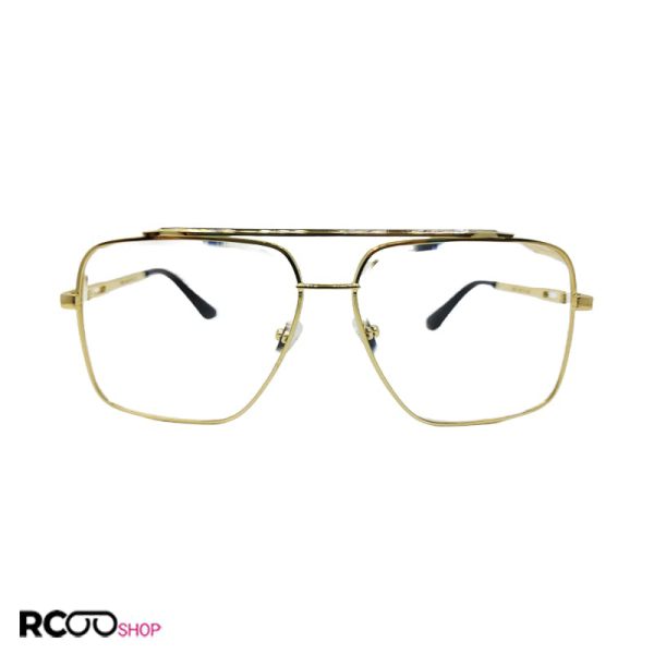 عکس از عینک دید در شب دیتا با فریم طلایی و فلزی و لنز بی رنگ و شفاف مدل d2001