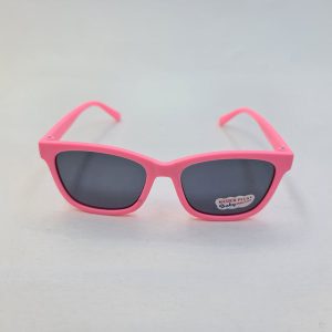 عکس از عینک آفتابی پلاریزه بچه گانه با فریم صورتی رنگ و ژله ای و لنز دودی مدل 8809