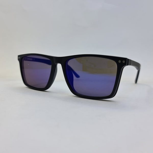 عکس از فریم عینک 5 کاوره مستطیلی شکل با فریم مشکی رنگ با دسته فنری مدل tr2359