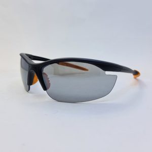 عکس از عینک افتابی ورزشی نیم فریم با فریم مشکی و لنز دودی ترنادو مدل TP506949