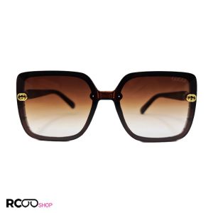 عکس از عینک آفتابی با فریم و دسته قهوه ای رنگ و عدسی سایه روشن برند gucci مدل 6031
