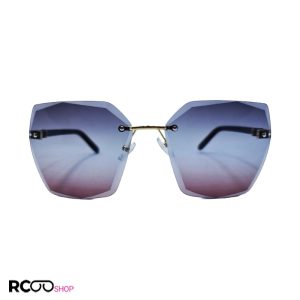 عکس از عینک آفتابی فریم لس پروانه ای با عدسی دودی و زرشکی رنگ و دسته مشکی مدل b301