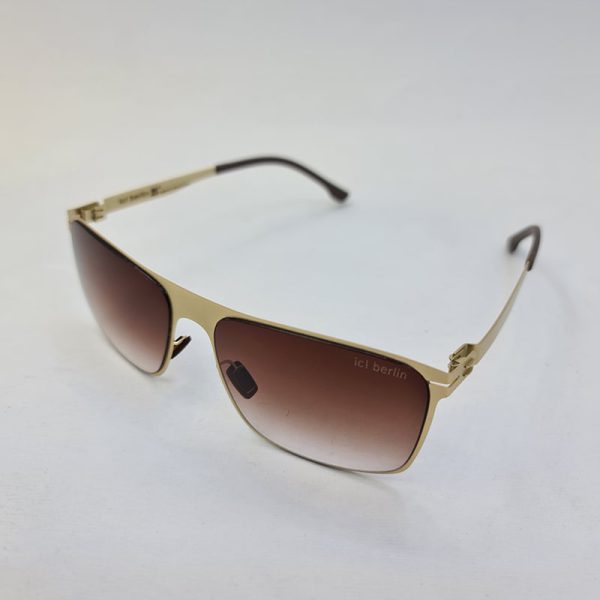 عکس از عینک آفتابی ایس برلین مستطیلی شکل و طلایی رنگ و عدسی قهوه ای مدل ps18005