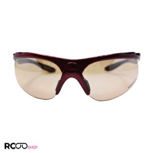 عکس از عینک ورزشی نیم فریم با فریم قرمز و لنز قهوه ای tornado مدل tp405025
