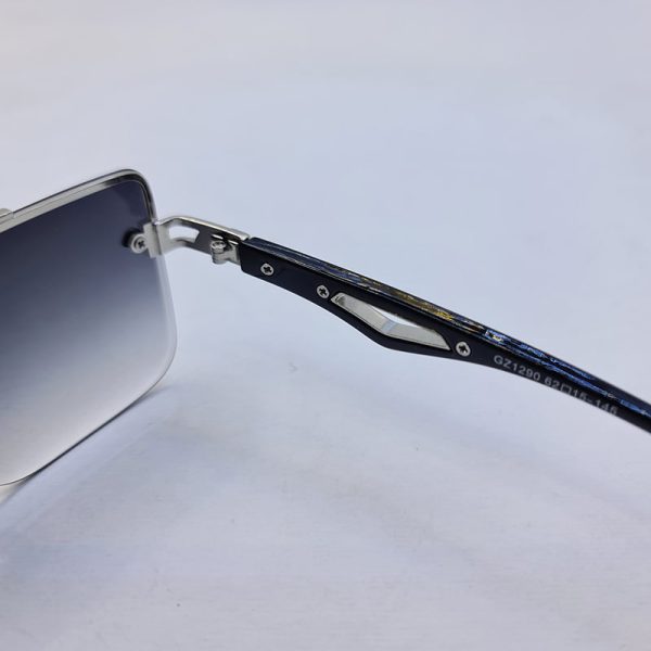 عکس از عینک آفتابی maybach با فریم نقره ای فلزی و دسته مشکی کائوچو مدل gz1290