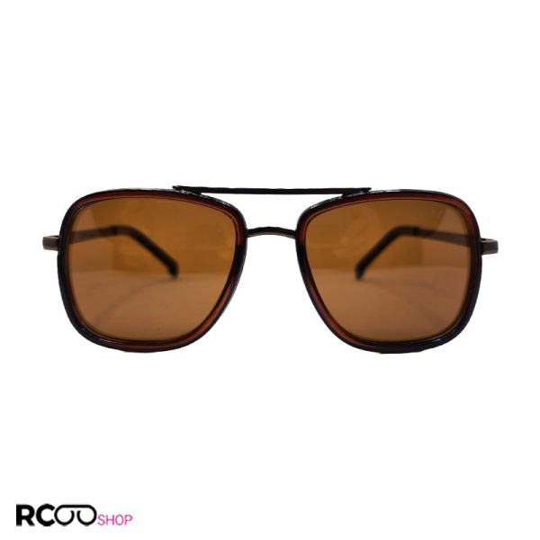 عکس از عینک آفتابی پلاریزه با فریم مربعی و مسی و لنز قهوه ای کررا مدل c426