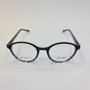 عکس از عینک طبی گرد با فریم کائوچو و رنگ مشکی و دسته فنر دار مدل 2980