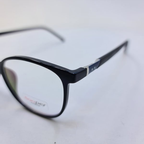 عینک طبی گرد با فریم tr90 و رنگ مشکی براق و دسته فنری مدل 9918