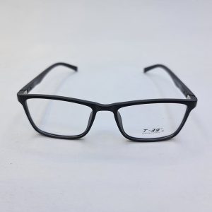 عینک طبی مستطیلی شکل مشکی رنگ با فریم TR90 و دسته فنری مدل 9832