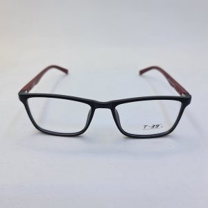 عکس از عینک طبی مستطیلی شکل مشکی رنگ با فریم TR90 و دسته فنری مدل 9832