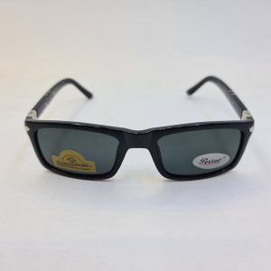عکس از عینک دودی PERSOL با دسته فنری و عدسی سنگ و فریم مشکی رنگ مدل PO3103