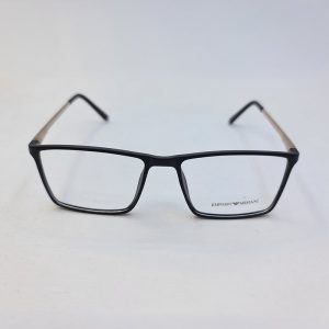 عکس از فریم عینک طبی TR مستطیلی مشکی رنگ با دسته طلایی و فنری 013