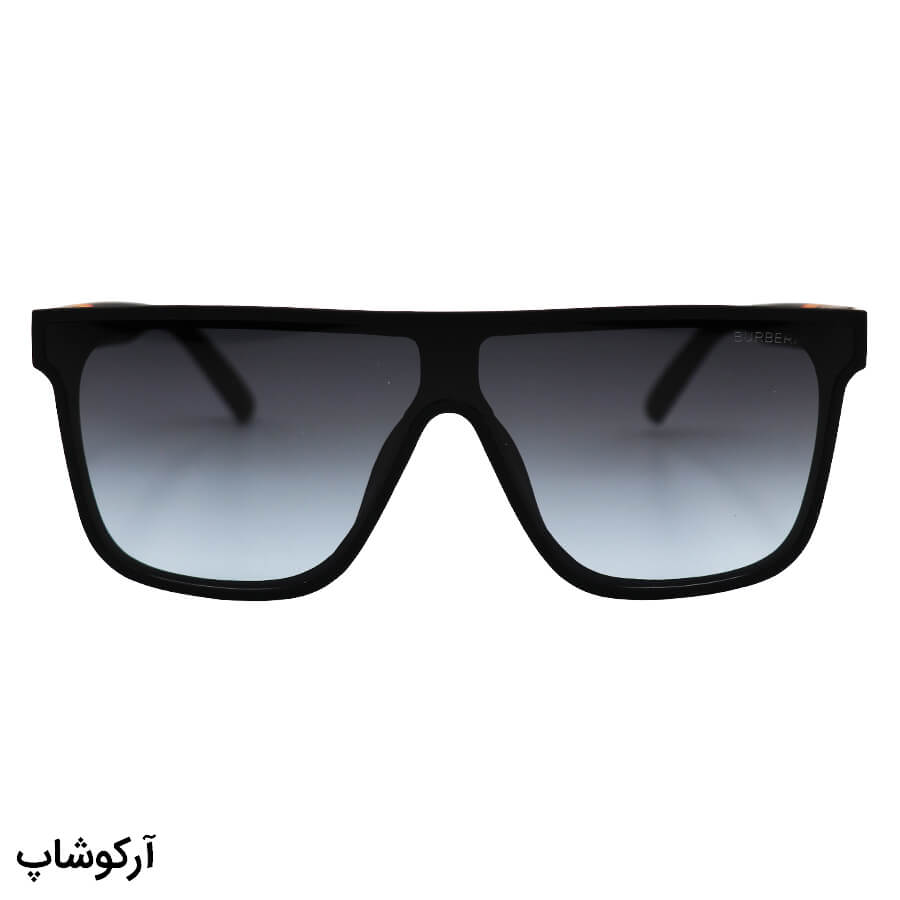 خرید عینک آفتابی مردانه Burberry با فریم مربعی شکل، رنگ مشکی مات و