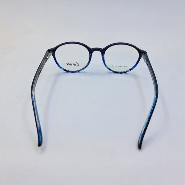 عکس از فریم عینک طبی گرد با فریم کائوچو و رنگ آبی و دسته فنری مدل 2980