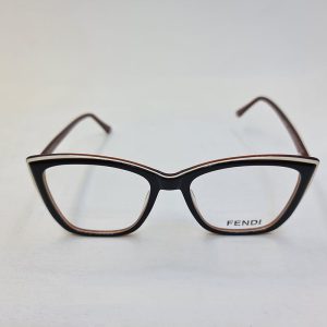 عکس از فریم عینک طبی گربه ای شکل با رنگ قهوه ای برند FENDI مدل AG98057