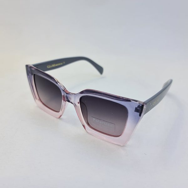 عکس از عینک آفتابی پلاریزه با فریم رنگ آبی و صورتی و دسته طوسی celine مدل p8807