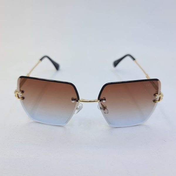 Frameless square frame and golden handle and brown blue uv400 lens ditiai sunglasses model 9530 bb 8