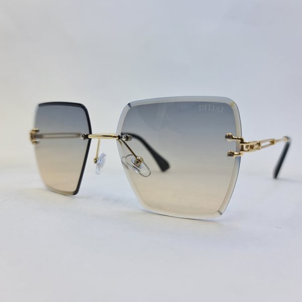 عکس از عینک آفتابی فریم لس برند ditiai با لنز دو رنگ (قهوه ای و زیتونی) مدل 9530