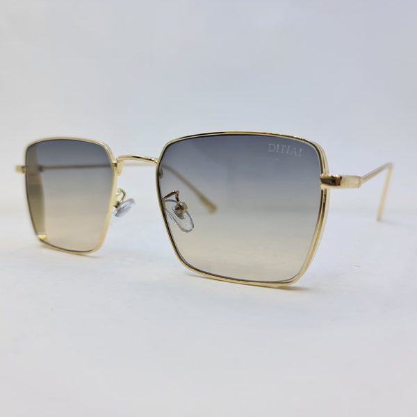 عینک آفتابی با فریم طلایی رنگ و لنز دو رنگ (قهوه ای و دودی) برند دیتیای مدل 9578